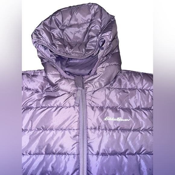 Eddie Bauer Girls Reversible Lavender Hombre Puffer Jacket size M (8-9) - Picture 2 of 8